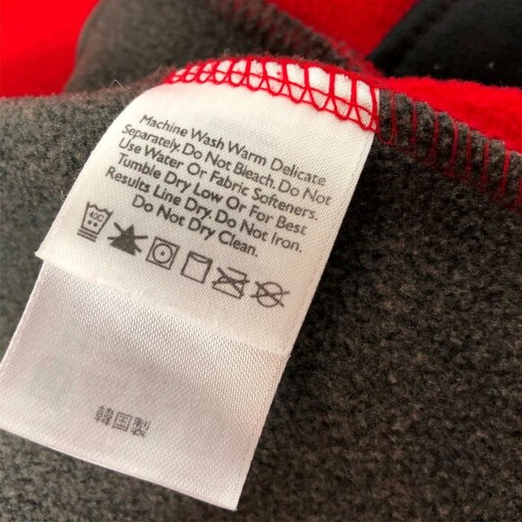 Eddie Bauer Vest Small Unisex Red Gray Micro-Fleece Zip Pockets Drawstring Waist - Picture 4 of 8